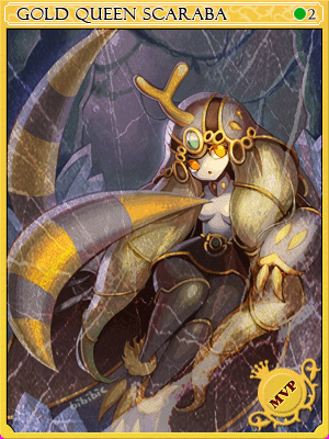 Gold Q Scaraba Card